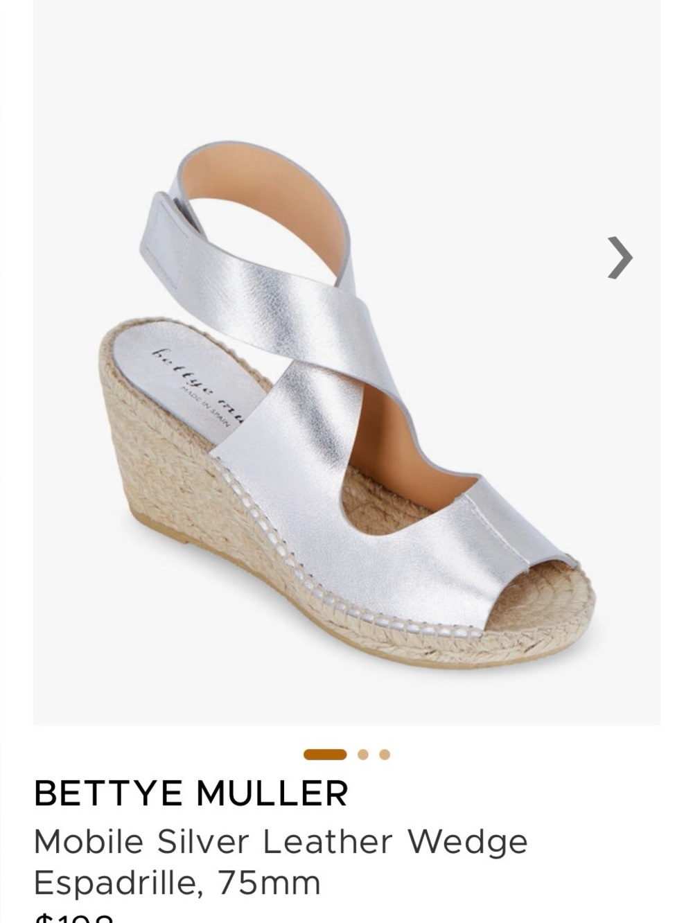 Bettye Muller Made in Spain Leather Espadrille Sandals Sz 9. Dust Bag.